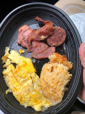 Grandma's sampler with cheesy Scrambled Eggs