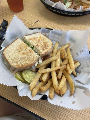 My lunch...the gobbler. Turkey, bacon, cheese, lettuce, tomato, and mayo on sourdough