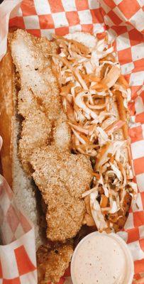 Fried catfish po'boy