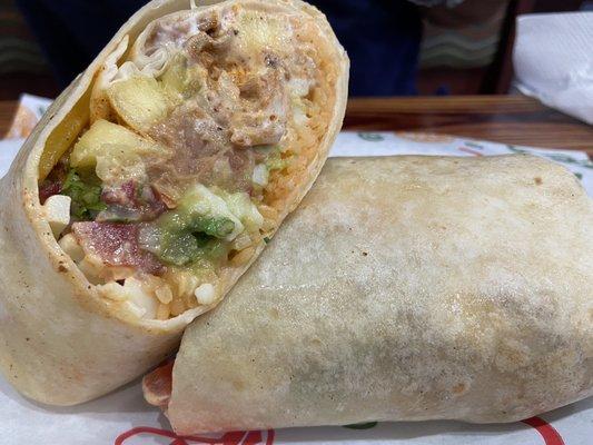 Pork burrito- fatty and tough