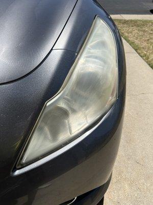 Headlight restoration before