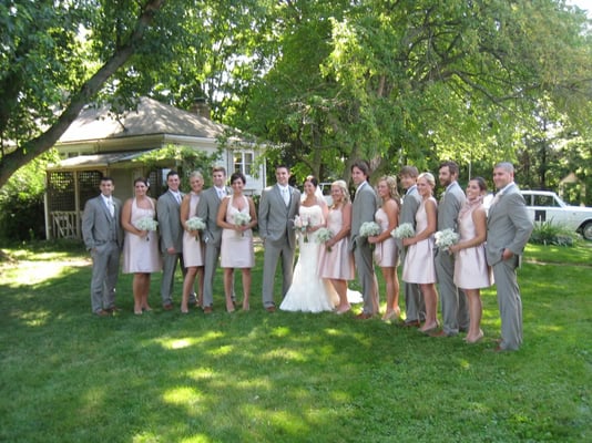 Wedding party outside of bridal cottage - Jesse & Nick Wedding: Aug. 10, 2013