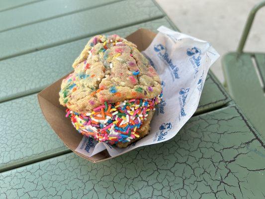 Funfetti Cookie, Cookies & Cream Cookie, w/ Cookies & Cream Ice Cream & Rainbow Sprinkles