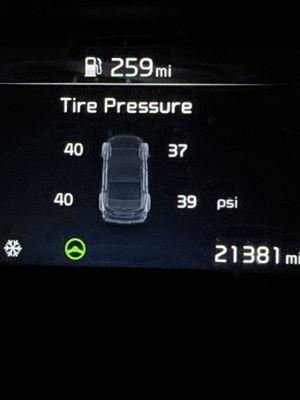 My psi should be no higher than 36 and this is after I've let air out of my tires already.