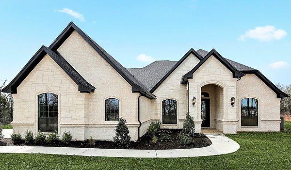 Doug Parr Homes popular custom home design with black and white exterior