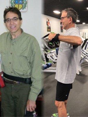 Before & after pic of GH Fitness client's corrective training for his Posture.