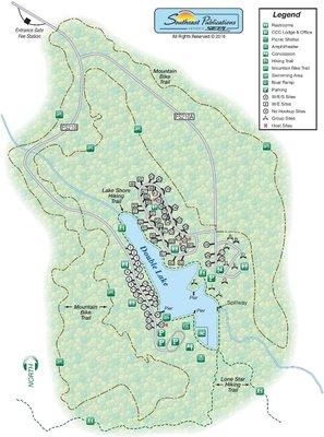 A map of one of the smaller camp sites within the National forrest, Double Lake Recreation Area