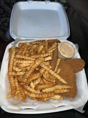 Fries and chicken tenders