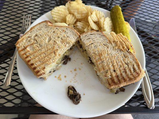 Mushroom Reuben sandwich