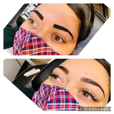 Eyebrow threading,  eyebrow tint and lashes done