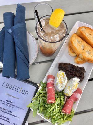 Burrata and a mocktail