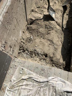 Block wall footing removal