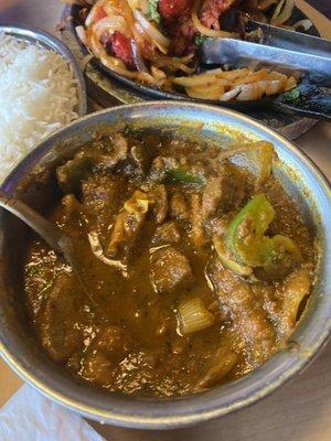 Chicken Marsala, lamb Kahdai, Cheese and Tomato Naan listen this food was absolutely amazing!!!