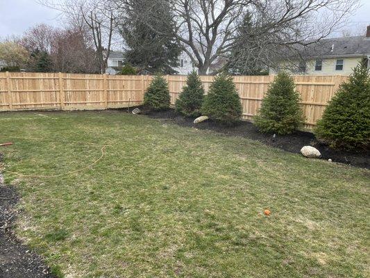 6'H Colonial Style Cedar Wood Fence with Cedar Posts