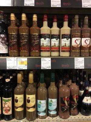 The ~dessert wine~ section at Bolingbrook Binny's. Have you ever had chocolate wine? It's so good, especially the mint chocolate kind!