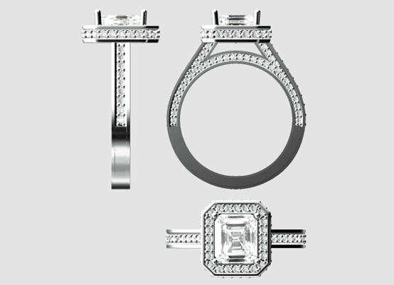 Digital "sketch" of the final ring design before it went to production