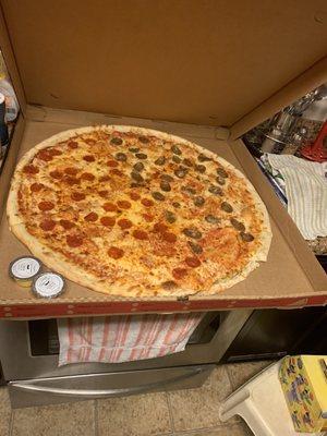 28" Half sausage half pepperoni