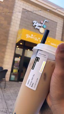 Honey Milk Tea with boba!