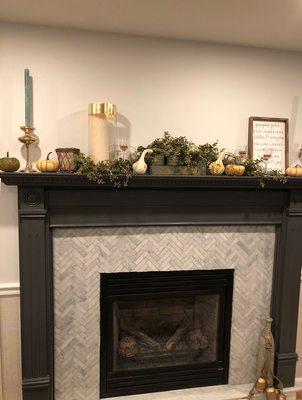 Loved the tiles we bought from Tiles by Kia for our fireplace!