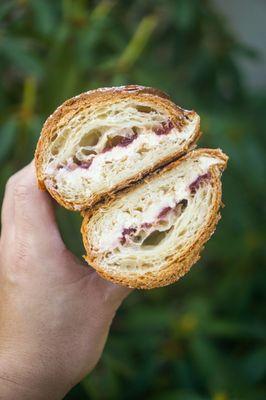 Twice Baked Raspberry Cheesecake Croissant - IG: @nelson_eats