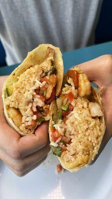 Shrimp citrus slaw burrito