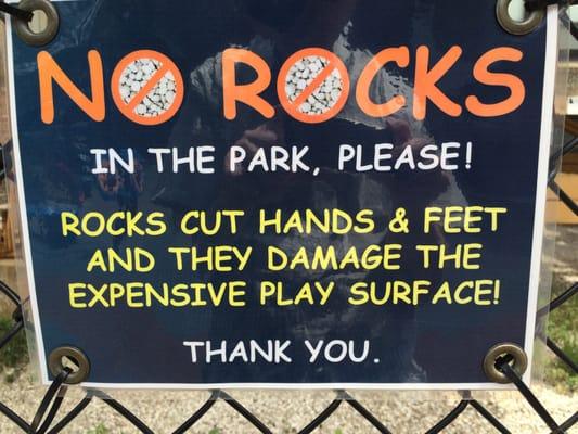 No rocks please