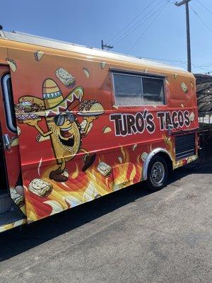 Side of taco truck.