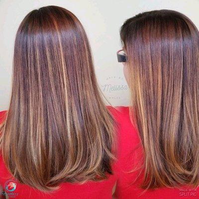 Beautiful dimensional color & highlights by Melissa