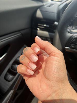 Short Ombré Russian Manicure