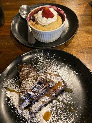 Winter berry cobbler and stacked brownie