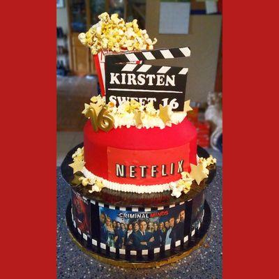 Netflix Themed Birthday Cake