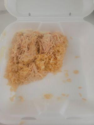 Chicken and rice. (To go)