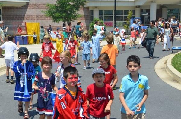 The parade of nationalities at our annual spring fair.