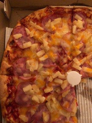 Canadian bacon and pineapple med pizza