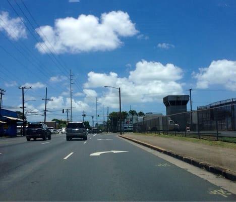 Town-bound on Dillingham blvd. Right lane must turn right