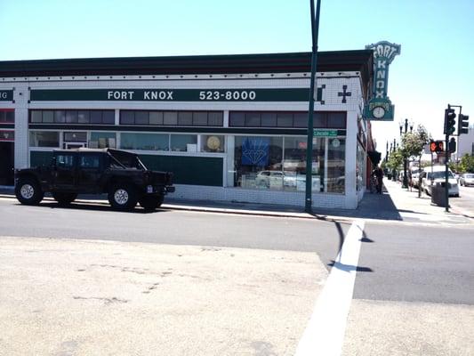 Fort Knox is located on the corner of Park St and Lincoln Ave in Alameda, CA.