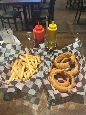 Fries and onion rings