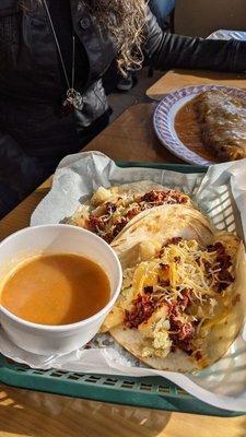 Breakfast Tacos: chorizo