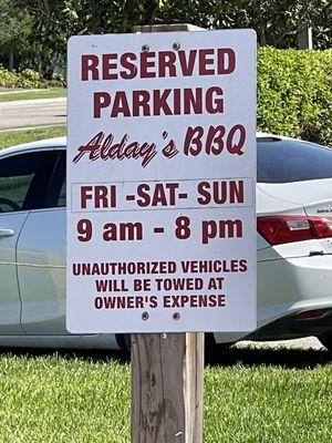 Reserved parking!