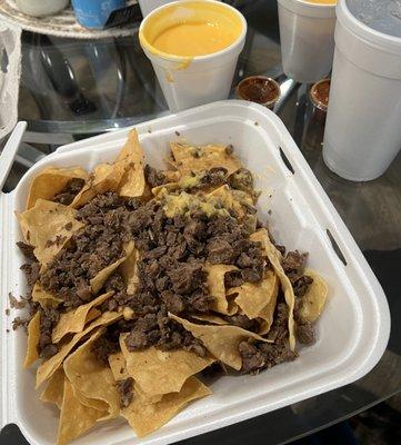 Asada nachos