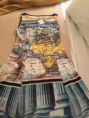 Love my world map dress. Can wear casual or dress up!