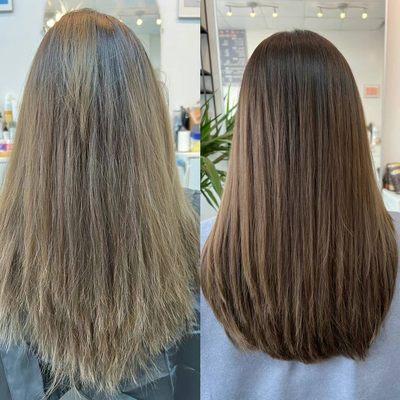 Keratin straightening