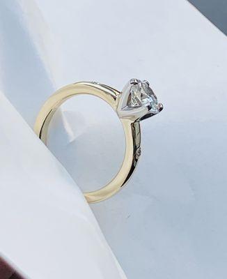 14k yellow  & gold Engagement Diamond Ring