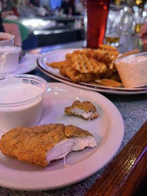 Chicken Strips and Waffle Fries