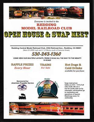 Club poster for Open House Swap meet, Dec 7th 2019 11am till 4 pm.