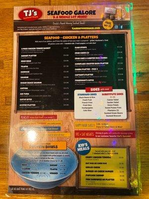 Menu Side 1