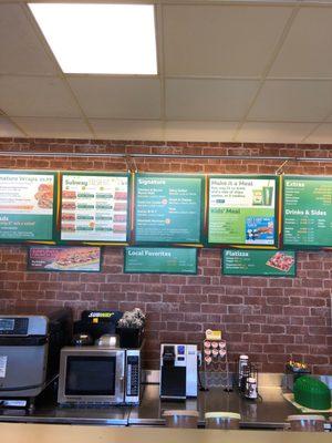 Subway menu