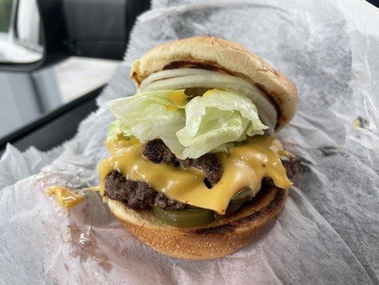 Old fashioned cheeseburger.