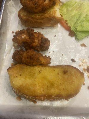 Garlic toast, and supposedly chicken tenders. Ridiculous!!!