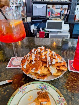 Buffalo Chicken Fries and Aperol Spritz